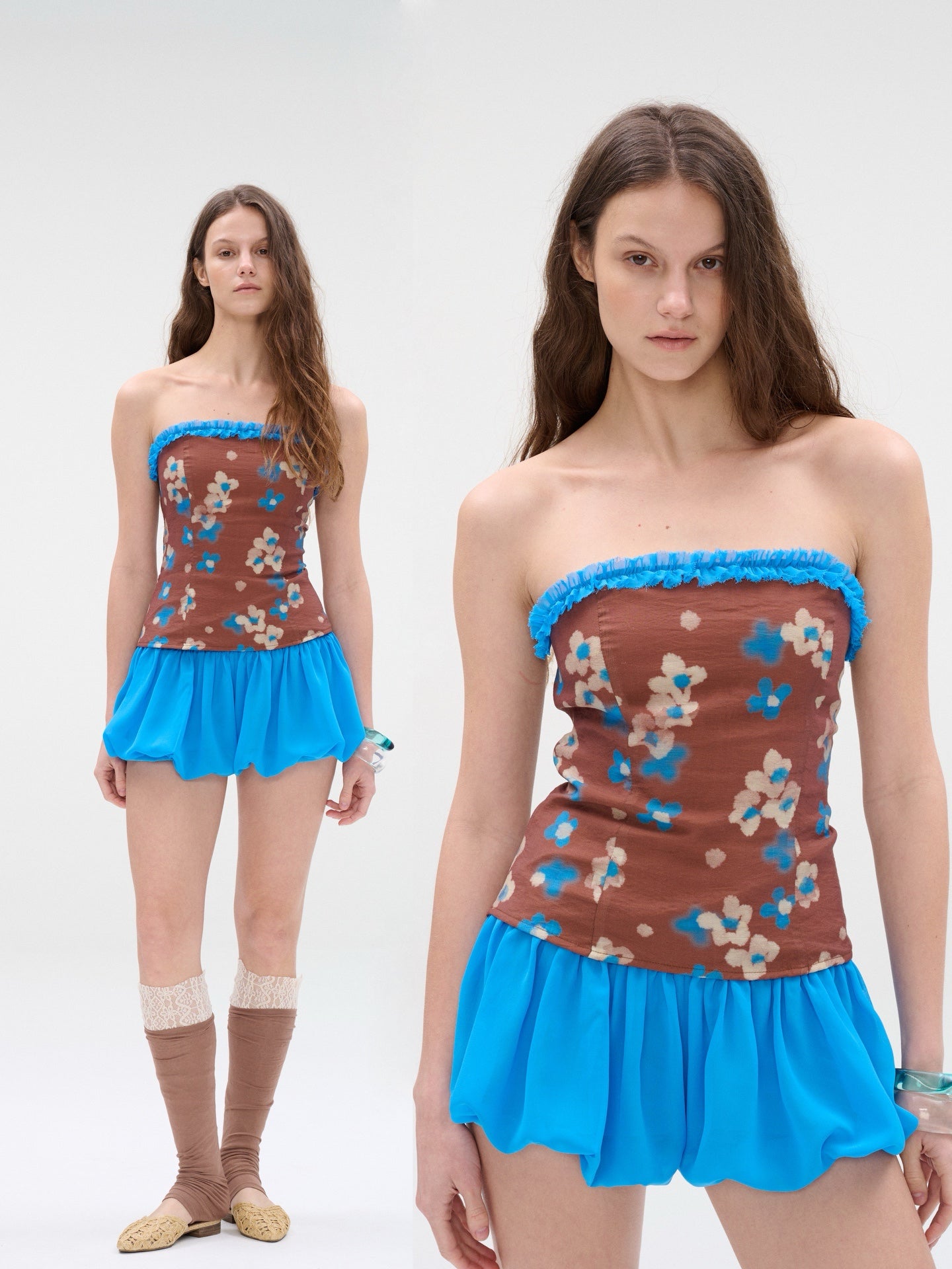 Azure Bubble Mini Skirt