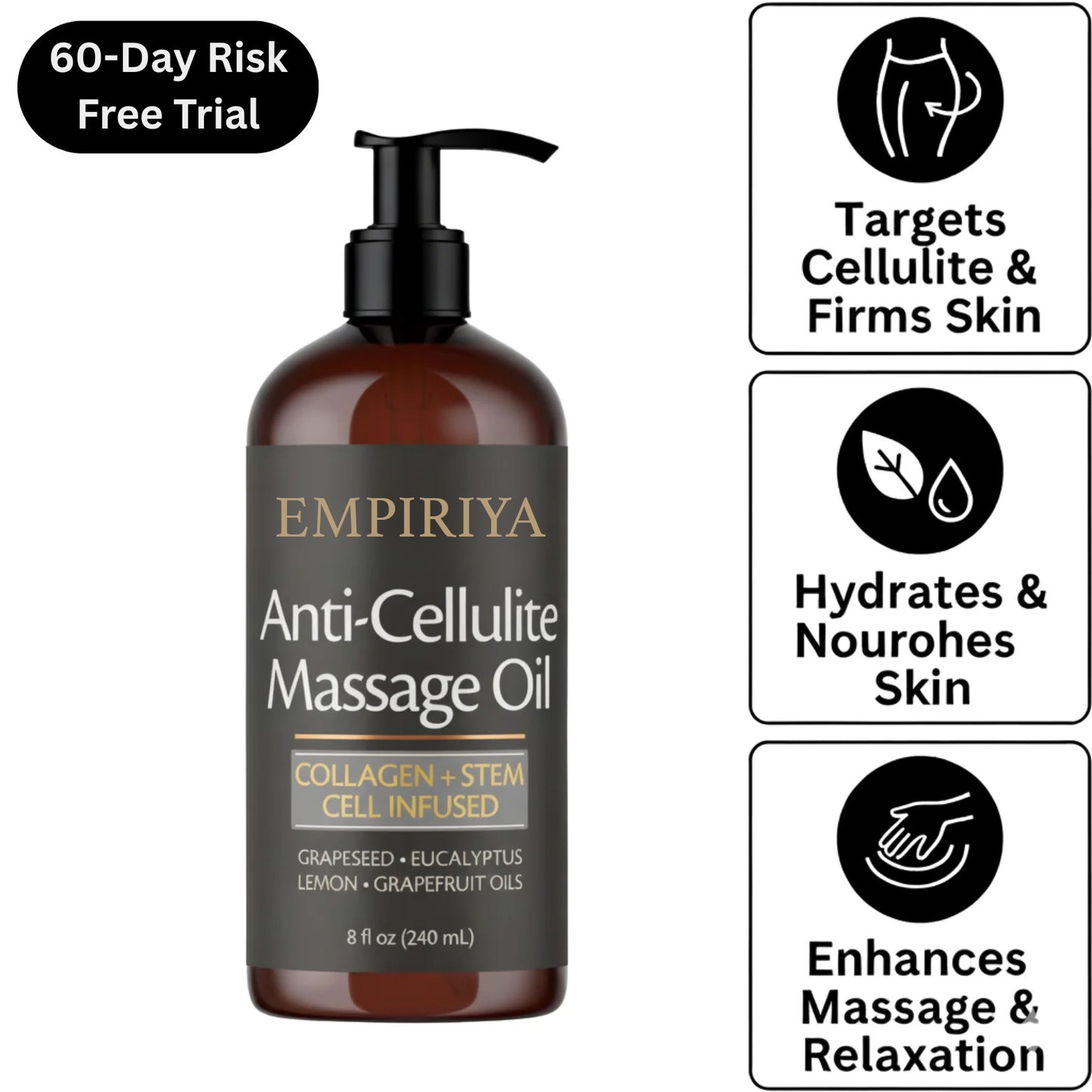 EMPIRIYA Lymph-Aktiv Massageöl – Sichtbar Straffere Haut durch Tägliche Lymph-Massage