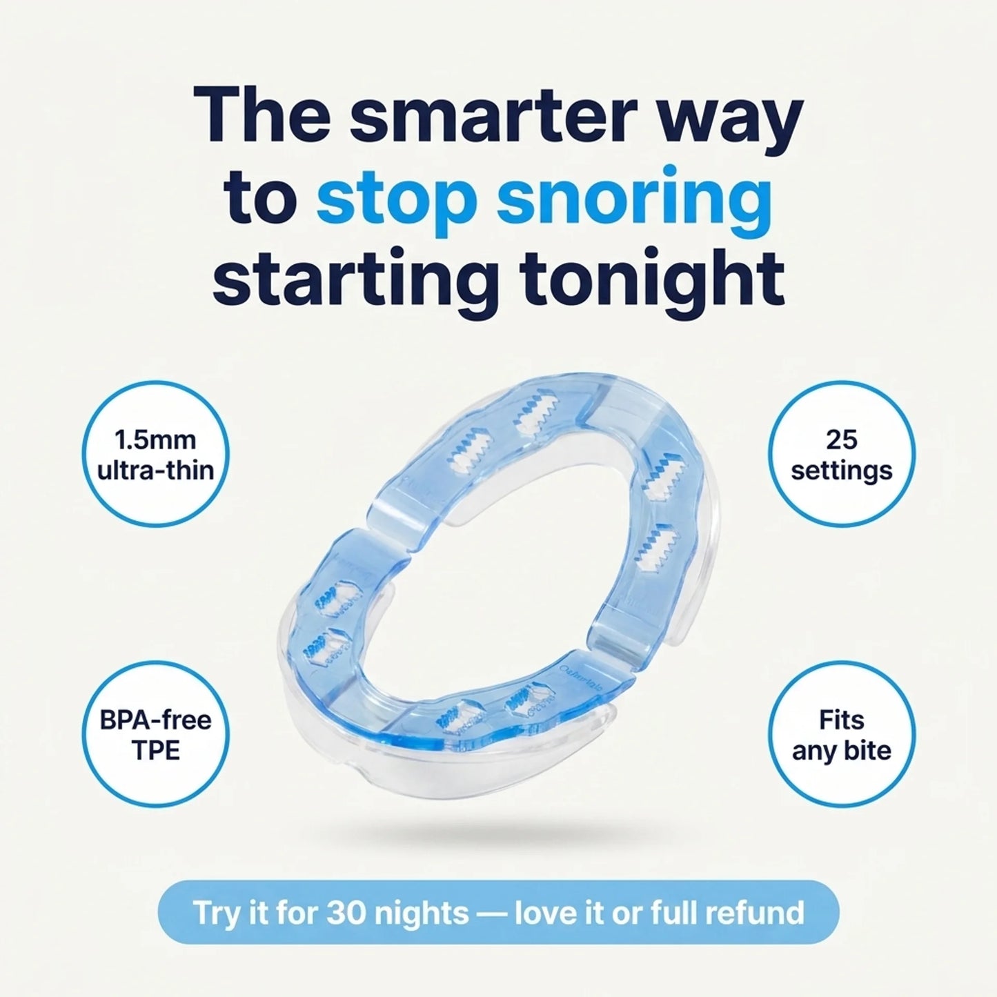 Quietwell™ Adjustable  Anti-Snoring Mouthpiece